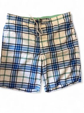 Merona Men’s Plaid Board Swim Shorts Size Large 36/38